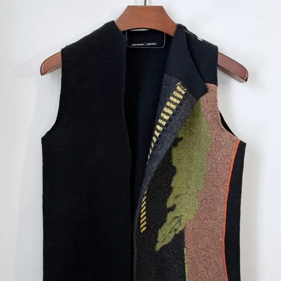 Mina Norton Felted Wool Long Vest - Picture 2 of 15